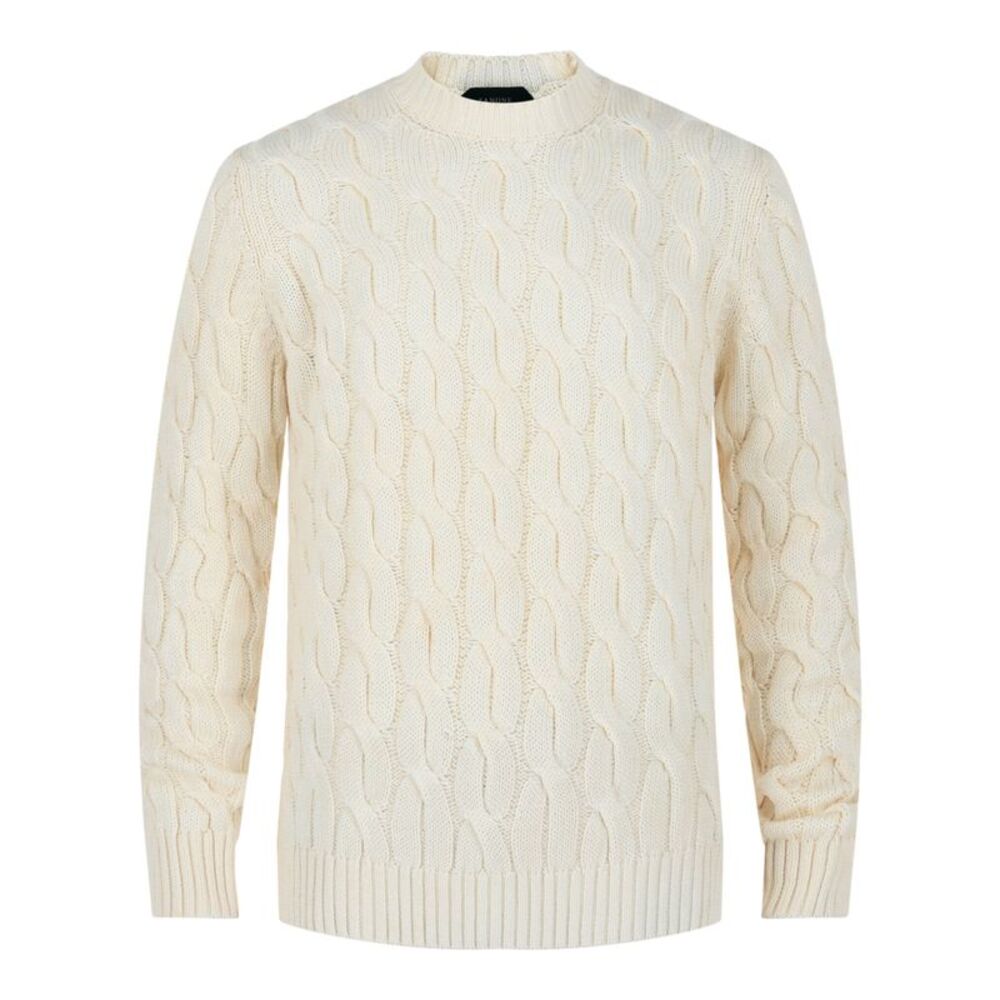 Slowear Zanone Cable Knit Sweater Ivory Mens